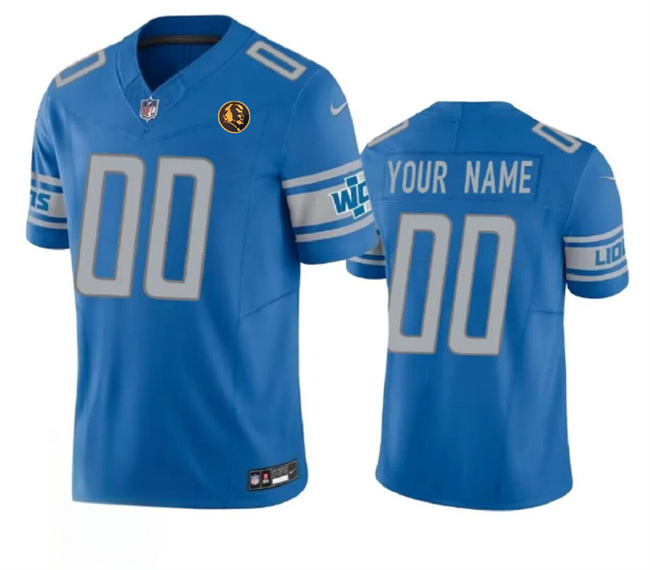 Personalized Men’s Detroit Lions Active Player Blue 2023 F.U.S.E. With John Madden Patch Limited Stitched Football Jersey