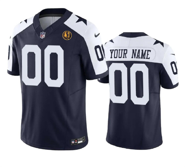 Personalized Men’s Dallas Cowboys Active Player Navy 2023 F.U.S.E. With John Madden Patch Limited Stitched Football Jersey