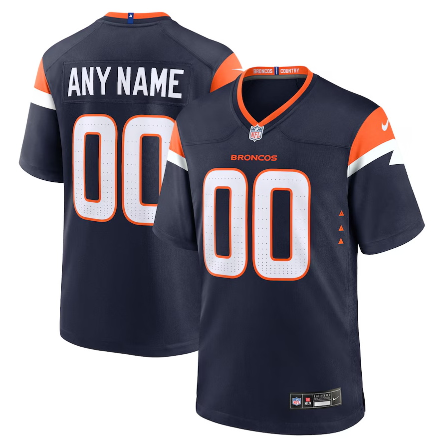 Personalized Custom Denver Broncos Alternate Game Jersey – Navy