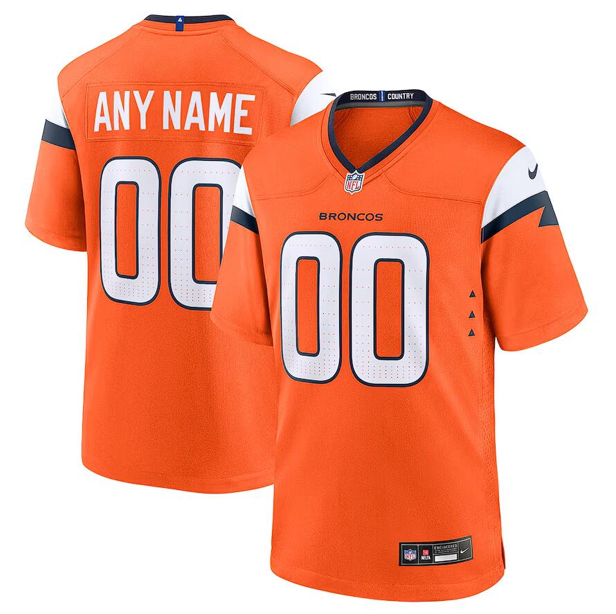 Personalized Custom Denver Broncos Game Orange Jersey