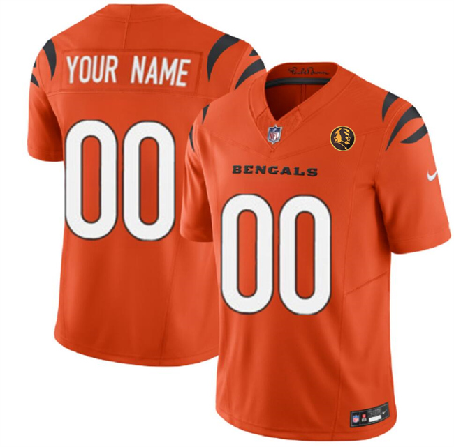 Personalized Men’s Cincinnati Bengals Active Player Orange 2023 F.U.S.E. With John Madden Patch Limited Stitched Football Jersey