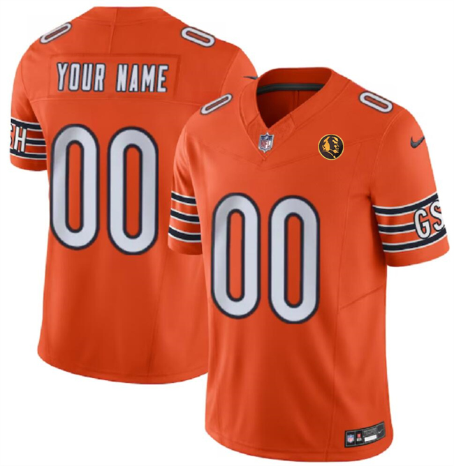 Personalized Men’s Chicago Bears Active Player Orange 2023 F.U.S.E. With John Madden Patch Limited Stitched Football Jersey