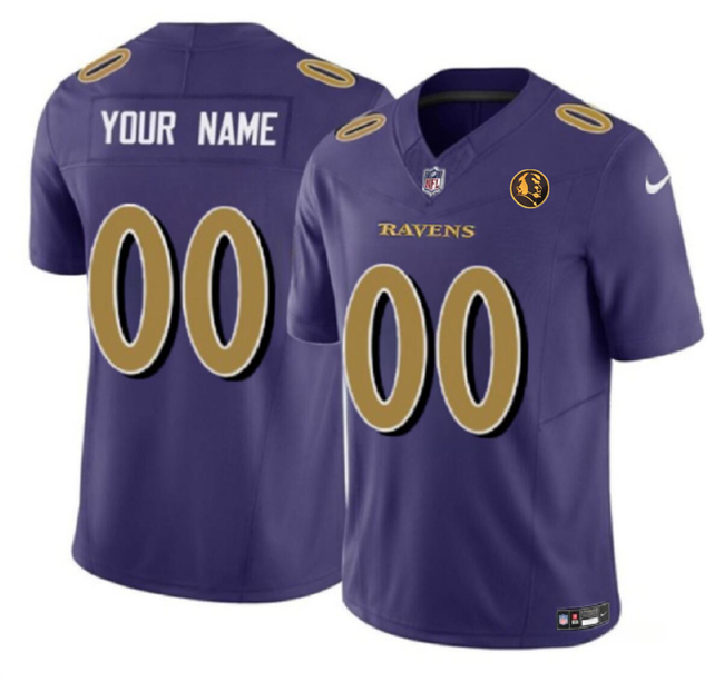 Personalized Men’s Baltimore Ravens Active Player Purple 2023 F.U.S.E. With John Madden Patch Color Rush Limited Football Jersey