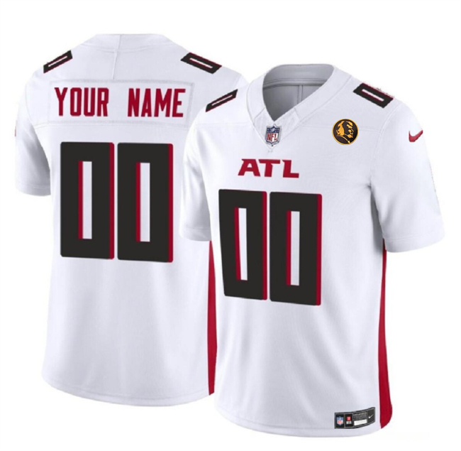 Personalized Men’s Atlanta Falcons Active Player White 2023 F.U.S.E. With John Madden Patch Limited Stitched Football Jersey