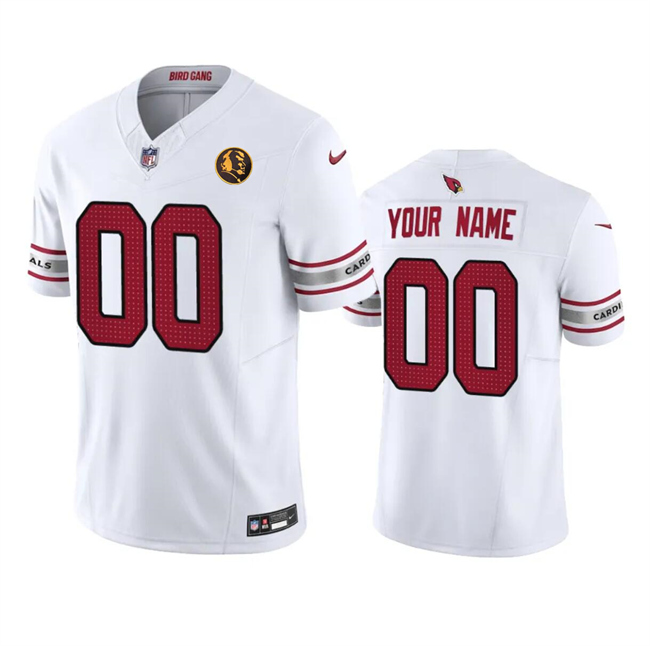 Personalized Men’s Arizona Cardinals Active Player White 2023 F.U.S.E. With John Madden Patch Limited Stitched Football Jersey