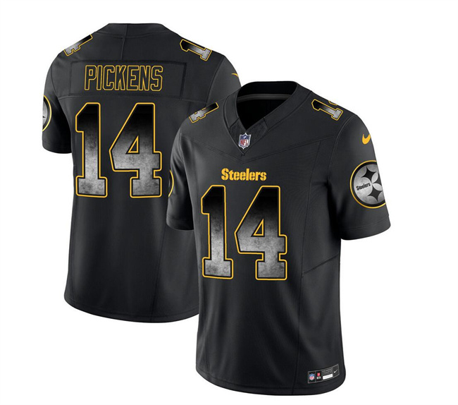 Personalized Men’s Pittsburgh Steelers #14 George Pickens Black 2023 F.U.S.E. Smoke Untouchable Limited Stitched Jersey