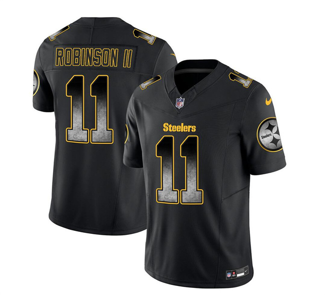 Personalized Men’s Pittsburgh Steelers #11 Allen Robinson II Black 2023 F.U.S.E. Smoke Untouchable Limited Stitched Jersey