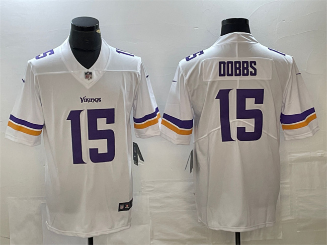 Personalized Men’s Minnesota Vikings #15 Josh Dobbs Purple Untouchable Limited Stitched Jersey