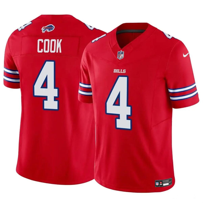 Personalized Men’s Buffalo Bills #4 James Cook Red 2023 F.U.S.E. Untouchable Limited Stitched Football Jersey