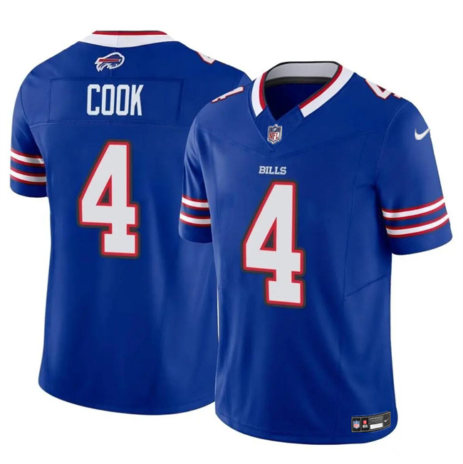 Personalized Men’s Buffalo Bills #4 James Cook Blue 2023 F.U.S.E. Untouchable Limited Stitched Football Jersey