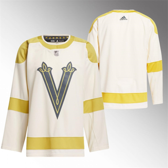Personalized Men’s Vegas Golden Knights Blank Cream 2024 Winter Classic Breakaway Stitched Jersey