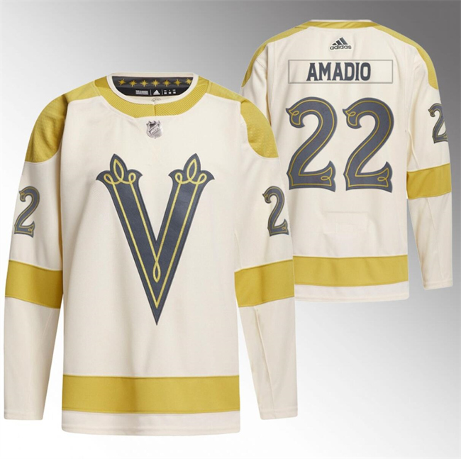 Personalized Men’s Vegas Golden Knights #22 Michael Amadio Cream 2024 Winter Classic Breakaway Stitched Jersey