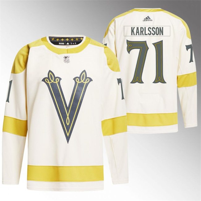 Personalized Men’s Vegas Golden Knights #71 William Karlsson Cream 2024 Winter Classic Breakaway Stitched Jersey