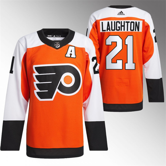 Personalized Men’s Philadelphia Flyers #21 Scott Laughton 2023 24 Orange Stitched Jersey