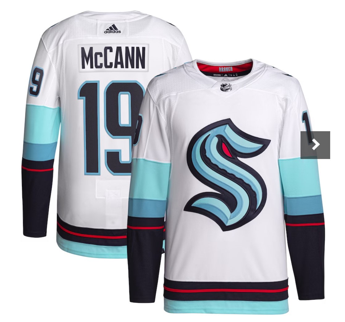Personalized Men’s Seattle Kraken 19# Jared McCann White Stitched NHL Jersey