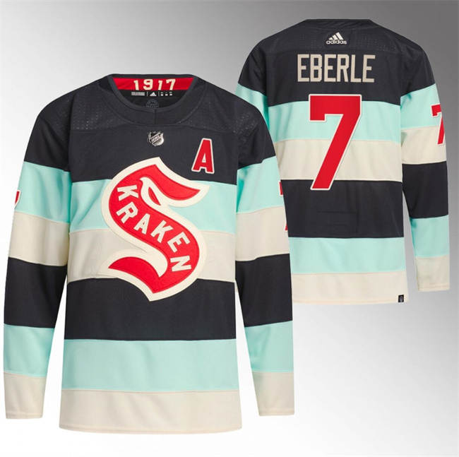 Personalized Men’s Seattle Kraken #7 Jordan Eberle 2024 Deep Sea Blue Winter Classic Stitched Jersey