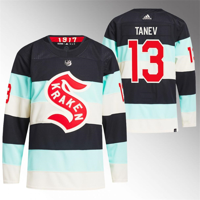 Personalized Men’s Seattle Kraken #13 Brandon Tanev 2024 Deep Sea Blue Winter Classic Stitched Jersey