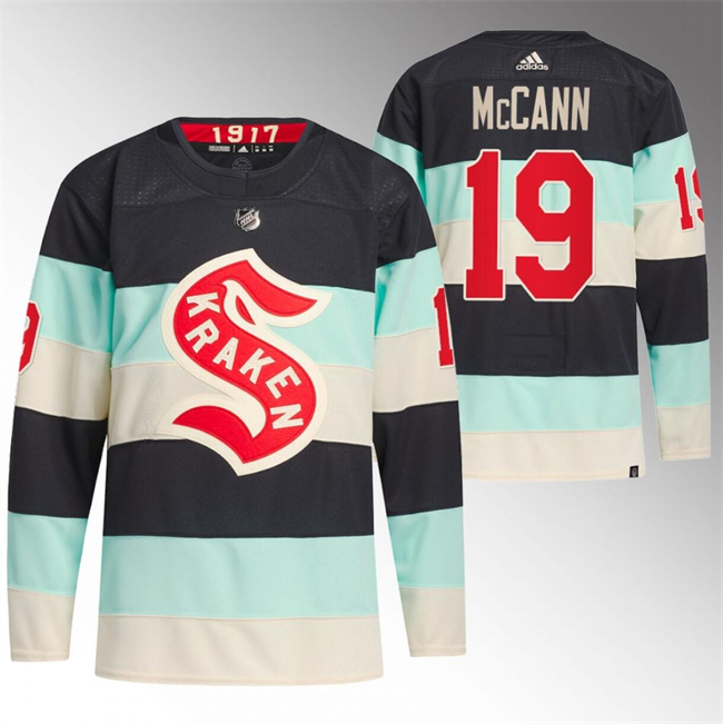 Personalized Men’s Seattle Kraken #19 Jaden Schwartz 2024 Deep Sea Blue Winter Classic Stitched Jersey