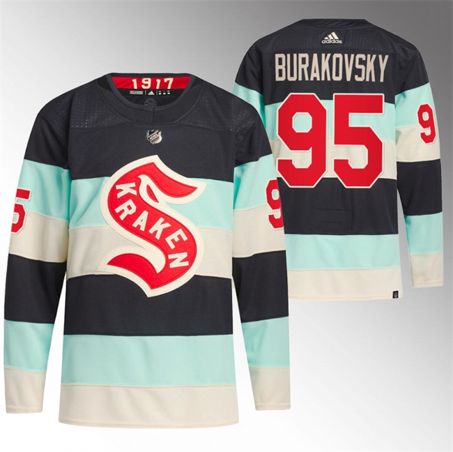 Personalized Men’s Seattle Kraken #95 Andre Burakovsky 2024 Deep Sea Blue Winter Classic Stitched Jersey