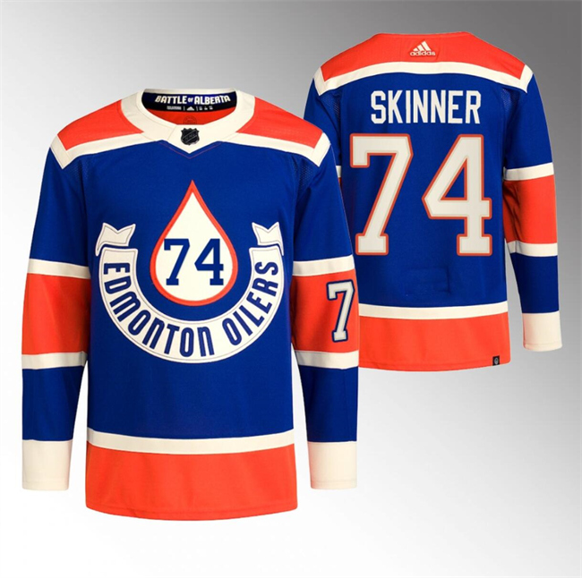 Personalized Men’s Edmonton Oilers #74 Stuart Skinner 2023 Royal Heritage Classic Primegreen Stitched Jersey