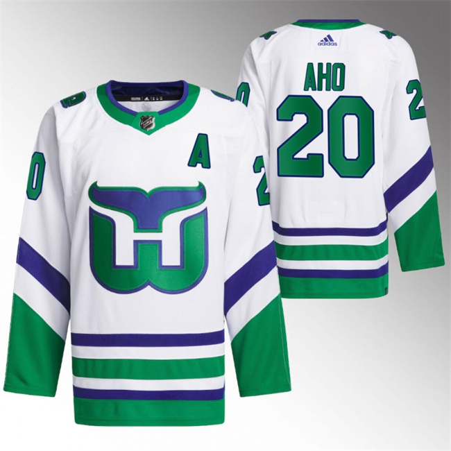Personalized Men’s Carolina Hurricanes #20 Sebastian Aho White Stitched Jersey