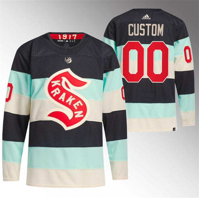 Personalized Men’s Seattle Kraken 2024 Deep Sea Blue Winter Classic Stitched Jersey