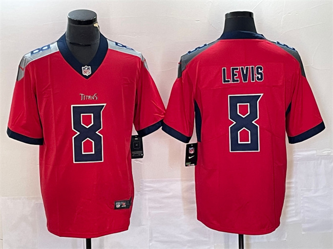 Personalized Men’s Tennessee Titans #8 Will Levis Red Untouchable Stitched Jersey
