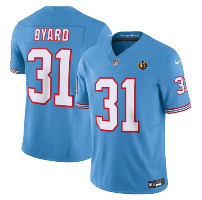 Personalized Men’s Tennessee Titans #31 Kevin Byard Blue 2023 F.U.S.E. Throwback With John Madden Patch Limited Stitched Football Jersey