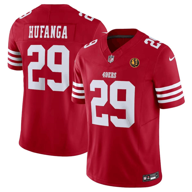 Personalized Men’s San Francisco 49ers #29 Talanoa Hufanga Red 2023 F.U.S.E. With John Madden Patch Limited Stitched Football Jersey