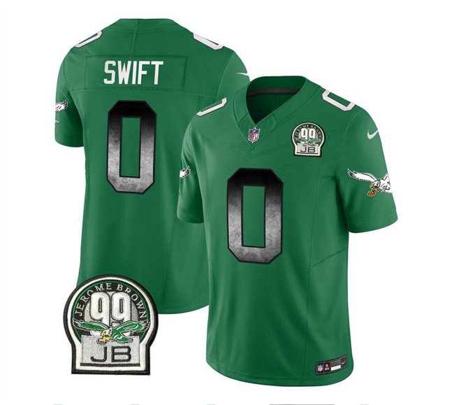 Personalized Men’s Philadelphia Eagles #0 D’Andre Swift Green 2023 F.U.S.E. Throwback Untouchable Limited Stitched Football Jersey