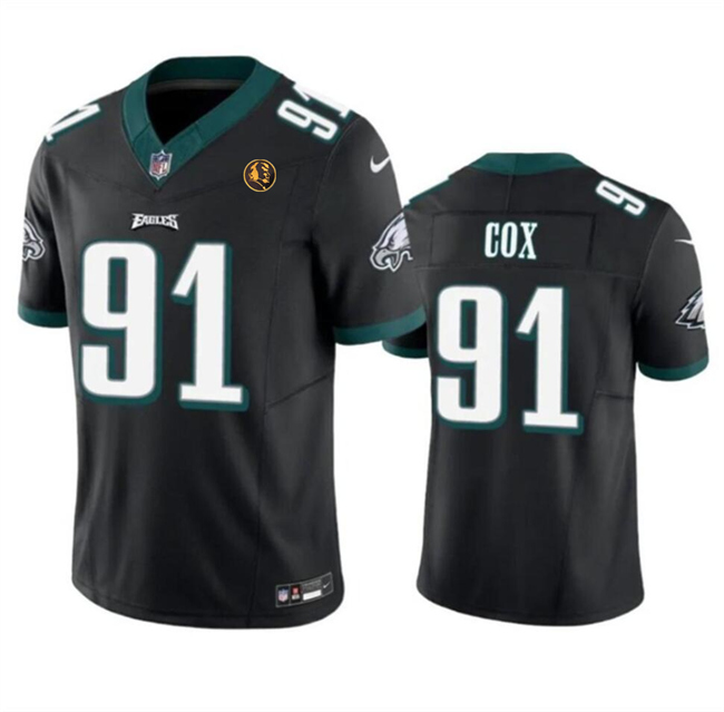Personalized Men’s Philadelphia Eagles #91 Fletcher Cox Black 2023 F.U.S.E. With John Madden Patch Limited Stitched Football Jersey