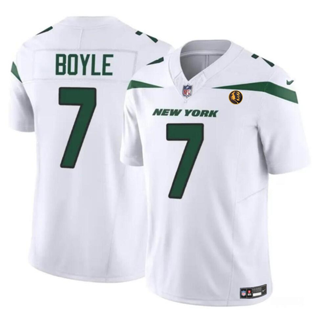 Personalized Men’s New York Jets #7 Tim Boyle White 2023 F.U.S.E. With John Madden Patch Limited Stitched Football Jersey