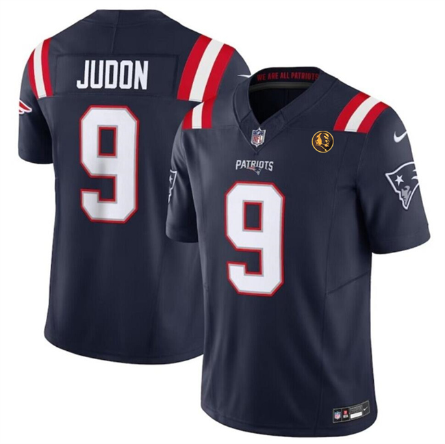 Personalized Men’s New England Patriots #9 Matthew Judon Navy 2023 F.U.S.E. With John Madden Patch Limited Stitched Football Jersey