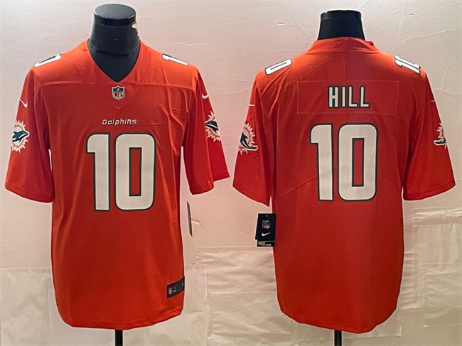 Personalized Men’s Miami Dolphins #10 Tyreek Hill Orange Untouchable Limited Stitched Football Jersey