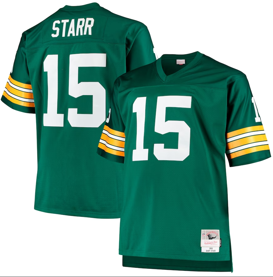 Personalized Men’s Green Bay Packers Bart Starr Mitchell & Ness Green Big & Tall 1968 Retired Player Jersey