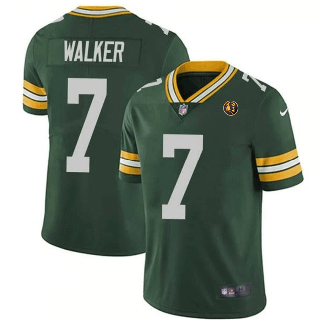 Personalized Men’s Green Bay Packers #7 Quay Walker Green Limited Throwback Stitched Football Jersey