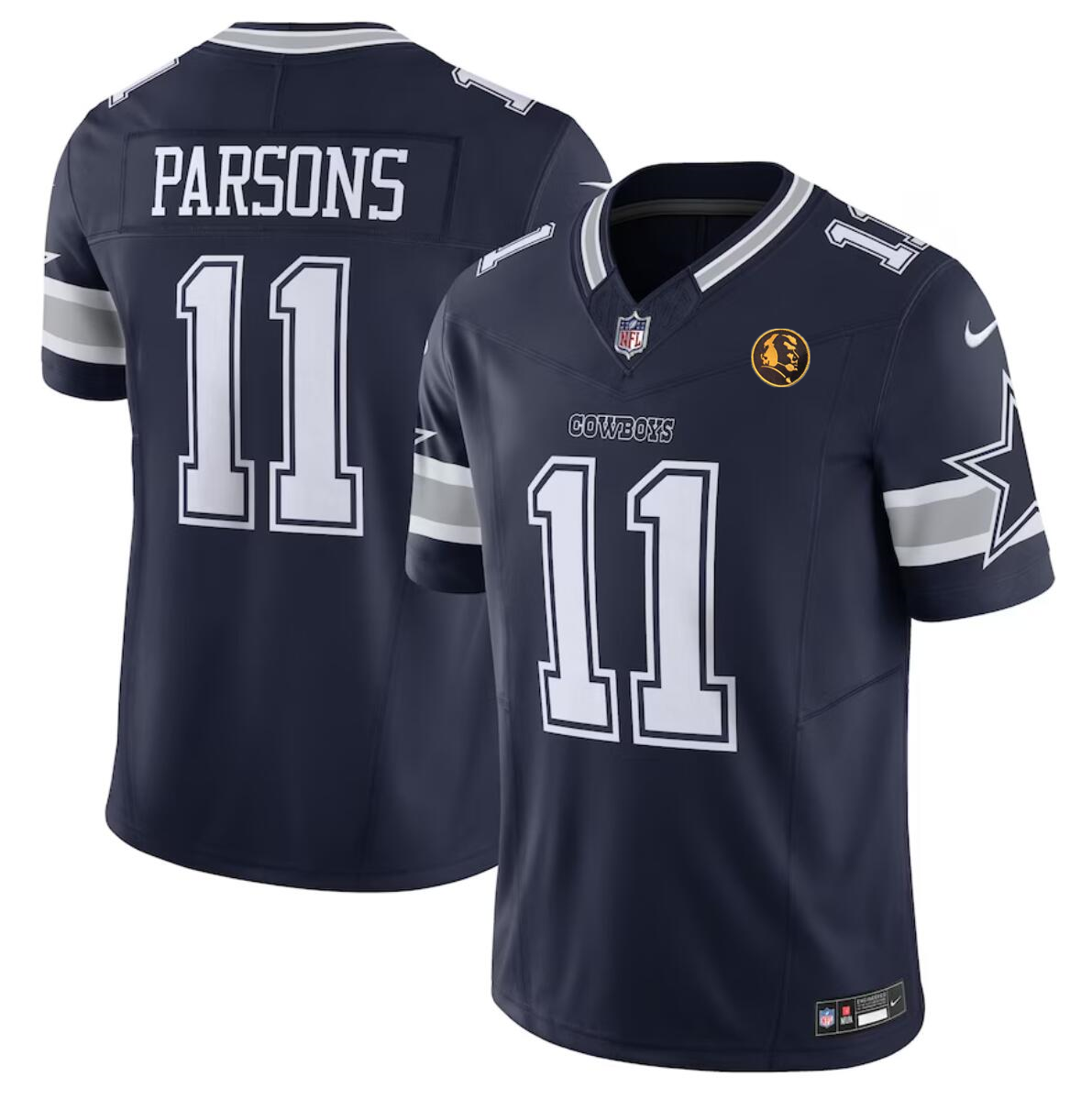 Personalized Men’s Dallas Cowboys #11 Micah Parsons Navy 2023 F.U.S.E. With John Madden Patch Limited Stitched Football Jersey