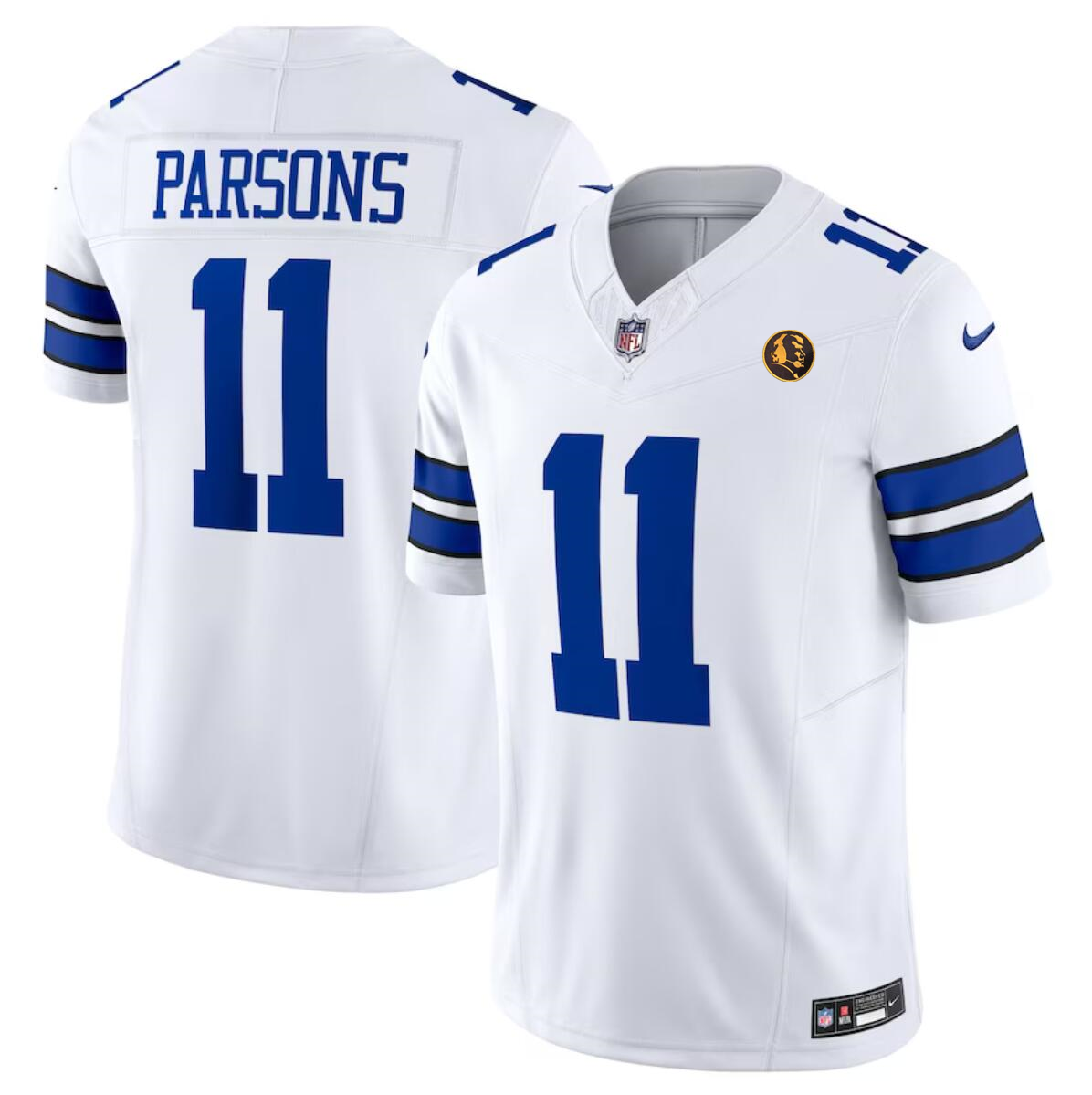 Personalized Men’s Dallas Cowboys #11 Micah Parsons White2023 F.U.S.E. With John Madden Patch Limited Stitched Football Jersey