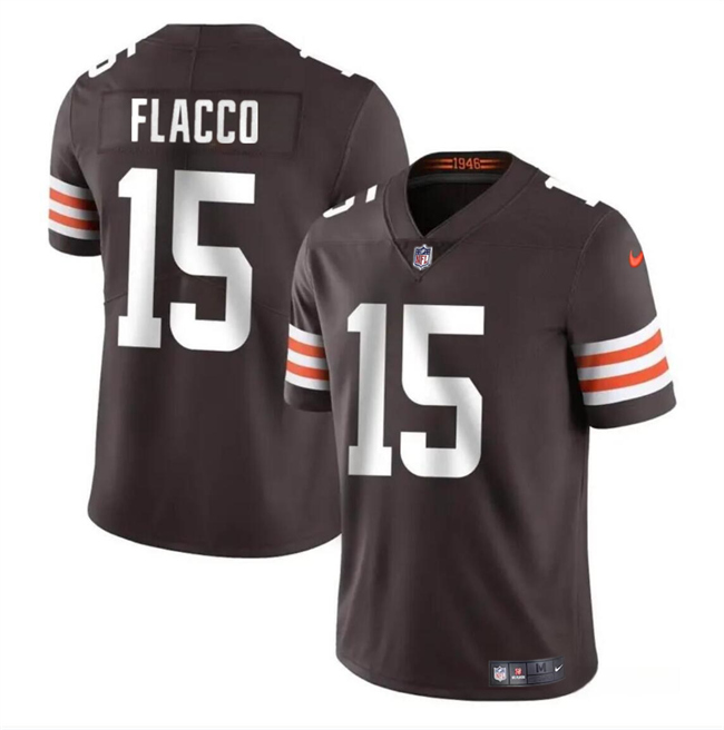 Personalized Men’s Cleveland Browns #15 Joe Flacco Brown Untouchable Limited Stitched Jersey