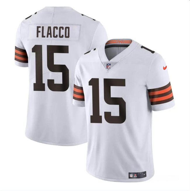 Personalized Men’s Cleveland Browns #15 Joe Flacco White Untouchable Limited Stitched Jersey
