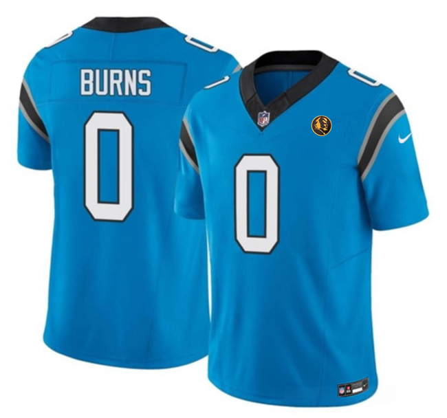 Personalized Men’s Carolina Panthers #0 Brian Burns Blue 2023 F.U.S.E. With John Madden Patch Limited Stitched Football Jersey