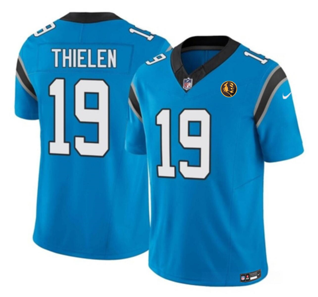 Personalized Men’s Carolina Panthers #19 Adam Thielen Blue 2023 F.U.S.E. With John Madden Patch Limited Stitched Football Jersey