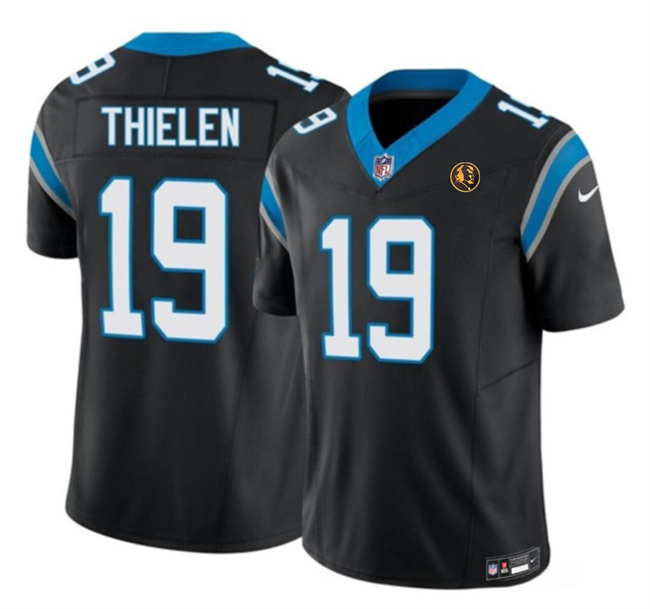 Personalized Men’s Carolina Panthers #19 Adam Thielen Black 2023 F.U.S.E. With John Madden Patch Limited Stitched Football Jersey