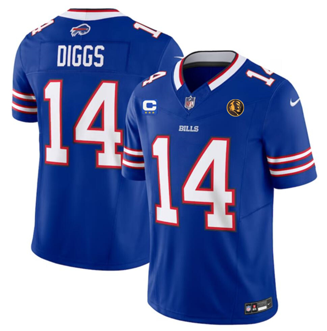Personalized Men’s Buffalo Bills #14 Stefon Diggs Blue 2023 F.U.S.E. With 3-Star C Ptach And John Madden Patch Limited Stitched Football Jersey