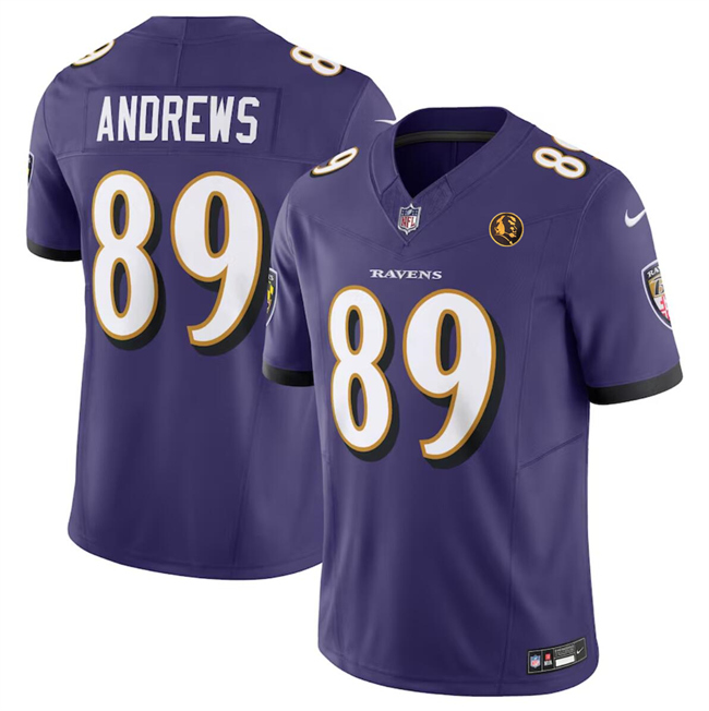 Personalized Men’s Baltimore Ravens #89 Mark Andrews Purple 2023 F.U.S.E. With John Madden Patch Limited Stitched Football Jersey