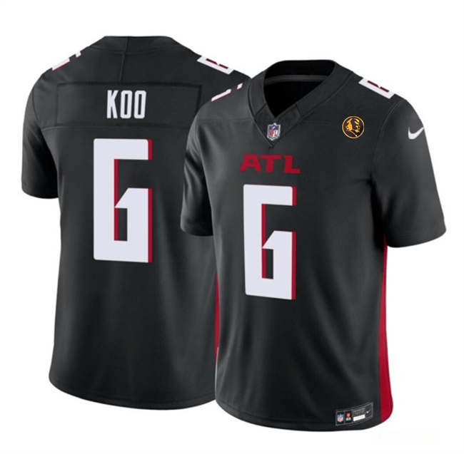 Personalized Men’s Atlanta Falcons #6 Younghoe Koo Black 2023 F.U.S.E. With John Madden Patch Limited Stitched Football Jersey
