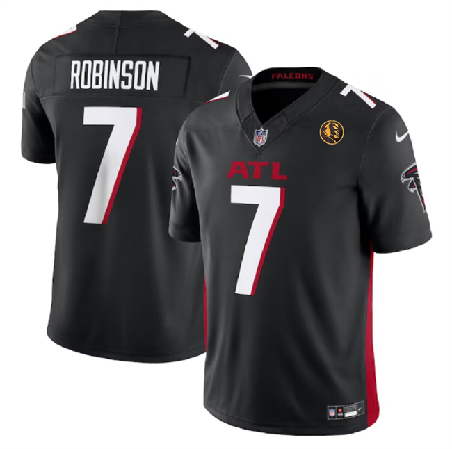 Personalized Men’s Atlanta Falcons #7 Bijan Robinson Black 2023 F.U.S.E. With John Madden Patch Limited Stitched Football Jersey