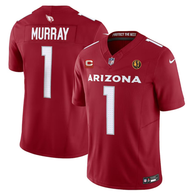 Personalized Men’s Arizona Cardinals #1 Kyler Murray Red 2023 F.U.S.E. With 4-Star C Patch And John Madden Patch Limited Stitched Football Jersey