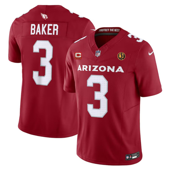 Personalized Men’s Arizona Cardinals #3 Budda Baker Red 2023 F.U.S.E. With 4-Star C Patch And With John Madden Patch Limited Stitched Football Jersey