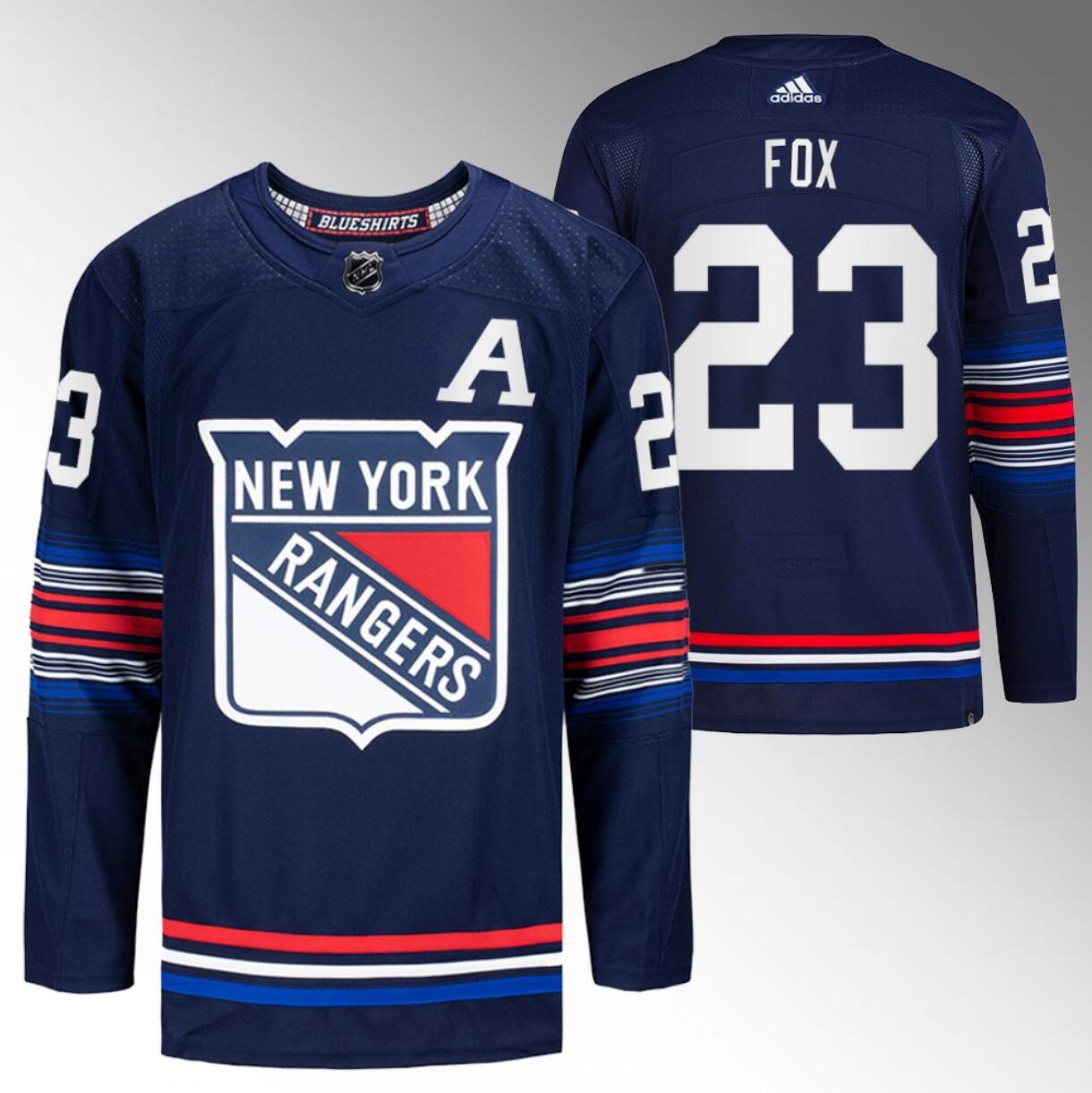 Personalized Men’s New York Rangers #23 Adam Fox Navy Stitched Jersey